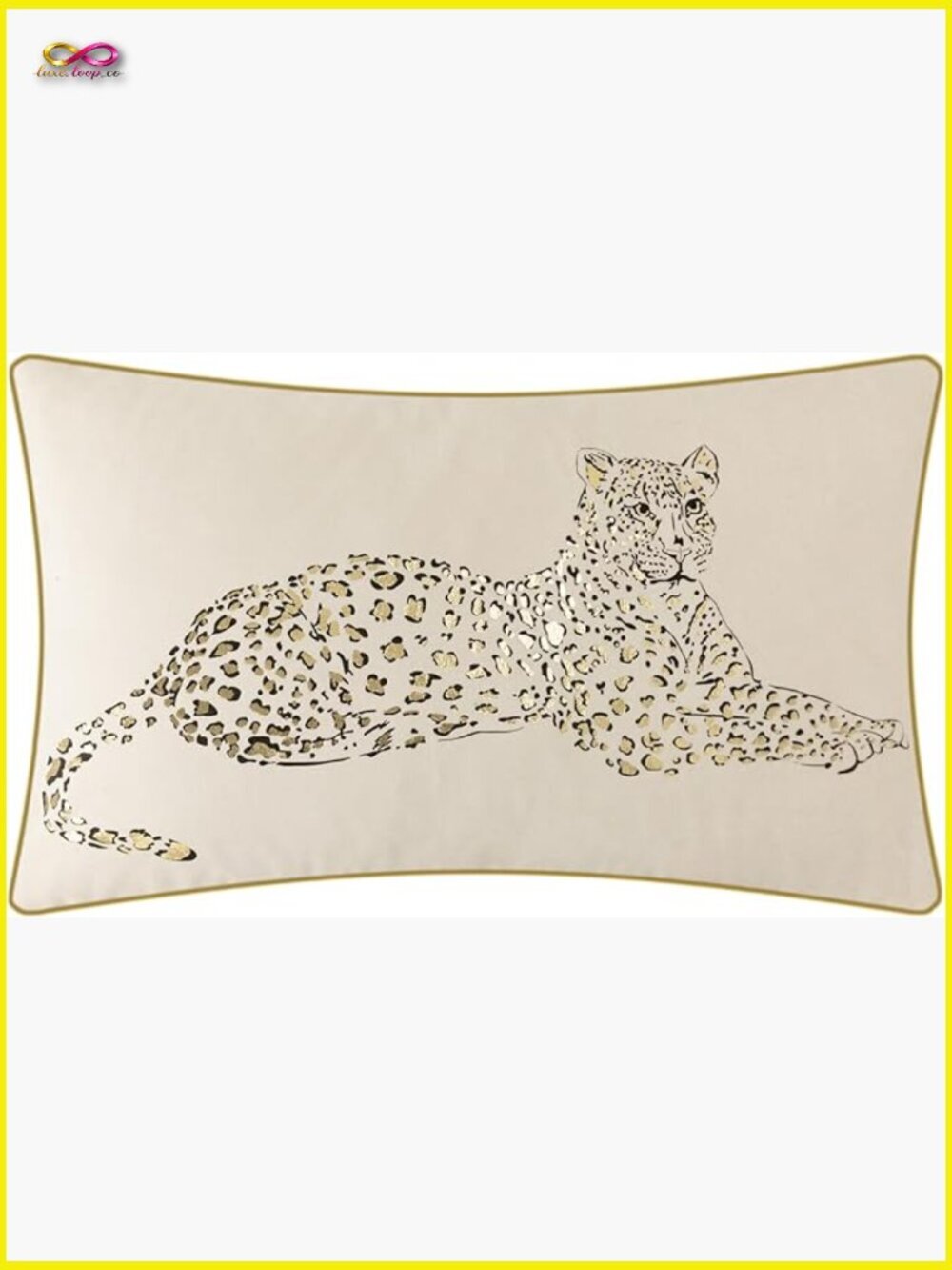 Leopard Print Velvet Throw Pillow Cover Decorative Lumbar Cushion with Gold Foil